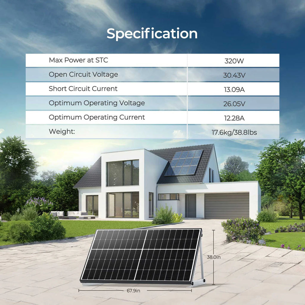 Renogy Bifacial 320 Watt Monocrystalline Solar Panel
