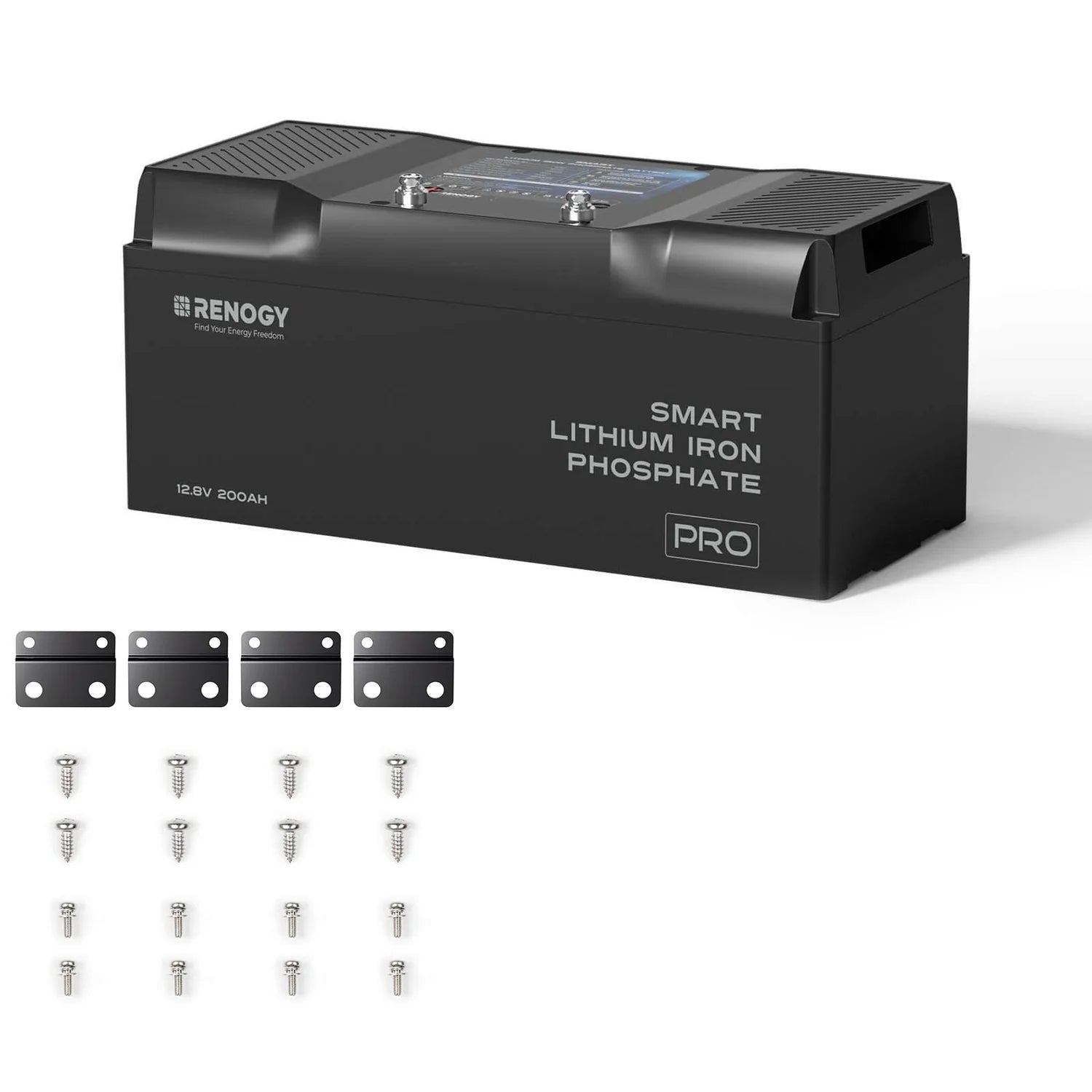 Pro - Renogy 12V 200Ah Smart Lithium Iron Phosphate Battery w/Bluetooth & Self-heating Function