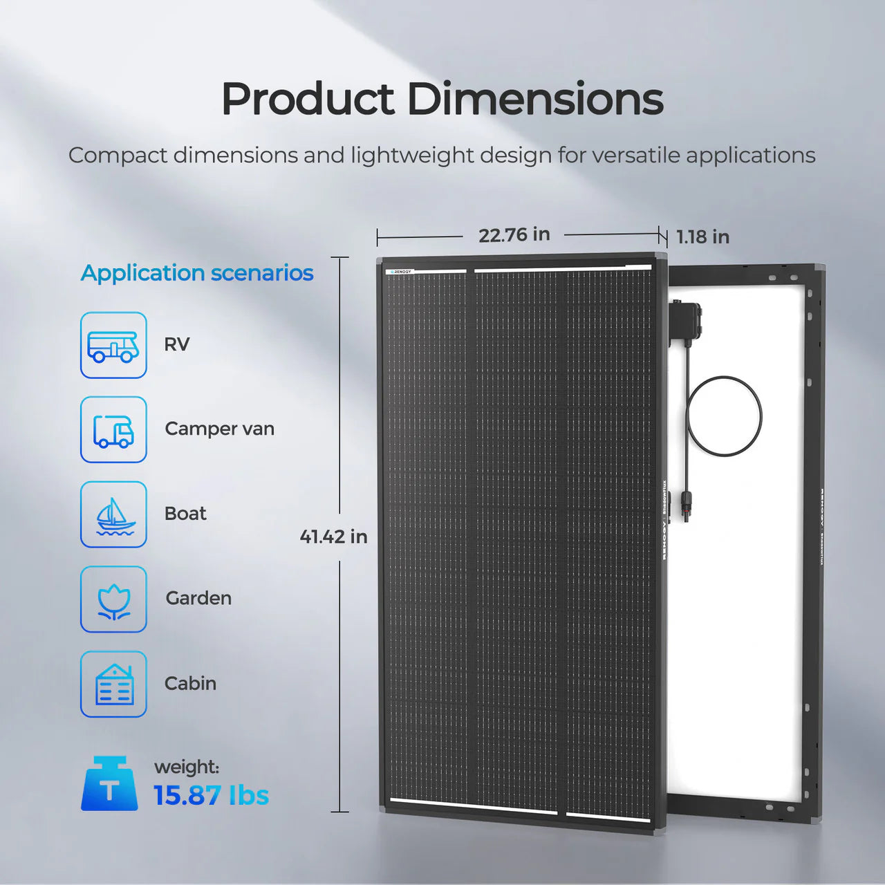 Renogy 120W ShadowFlux™ Anti-Shading N-Type Solar Panel