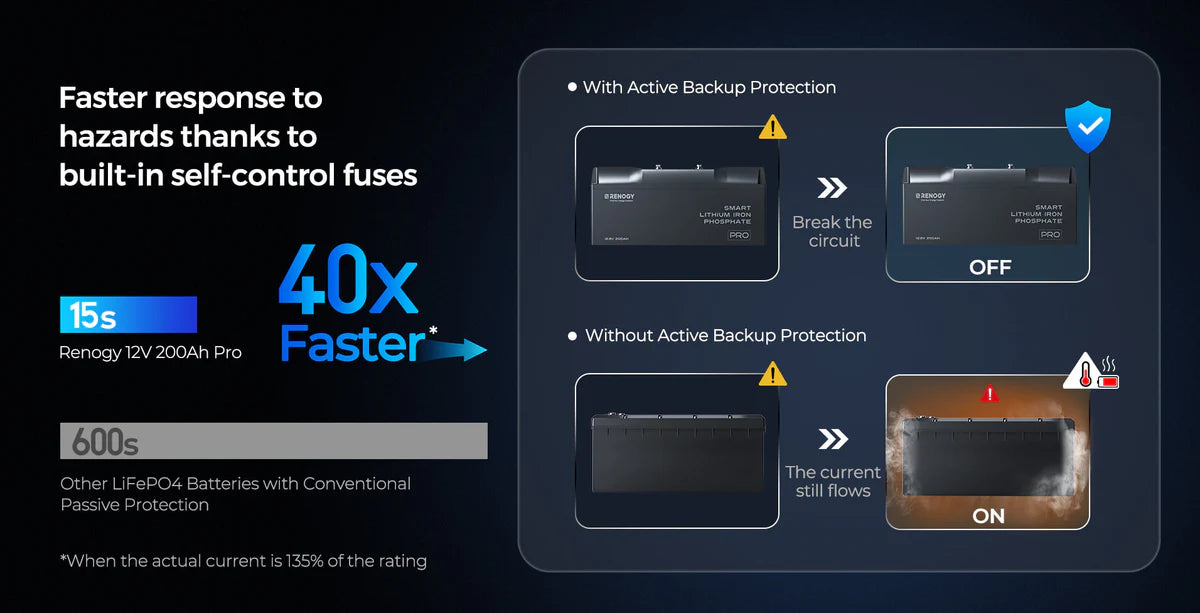Pro - Renogy 12V 200Ah Smart Lithium Iron Phosphate Battery w/Bluetooth & Self-heating Function
